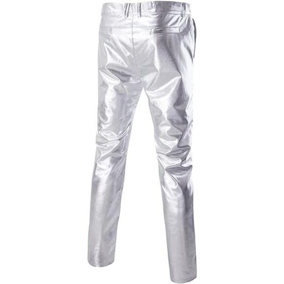 Night Club Leather Metallic Straight Pant Trouser main image 1